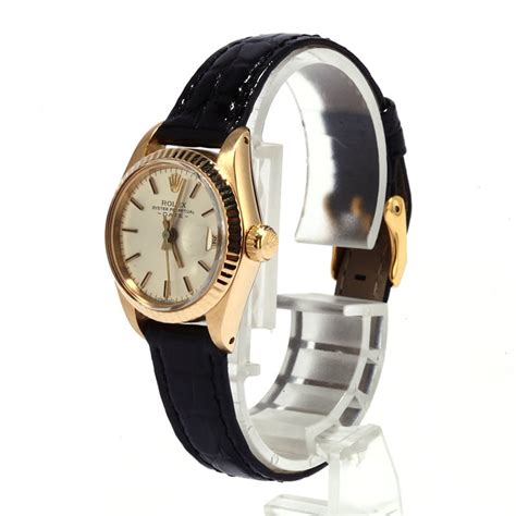 datejust ladies rolex bracelet|Rolex Datejust on leather strap.